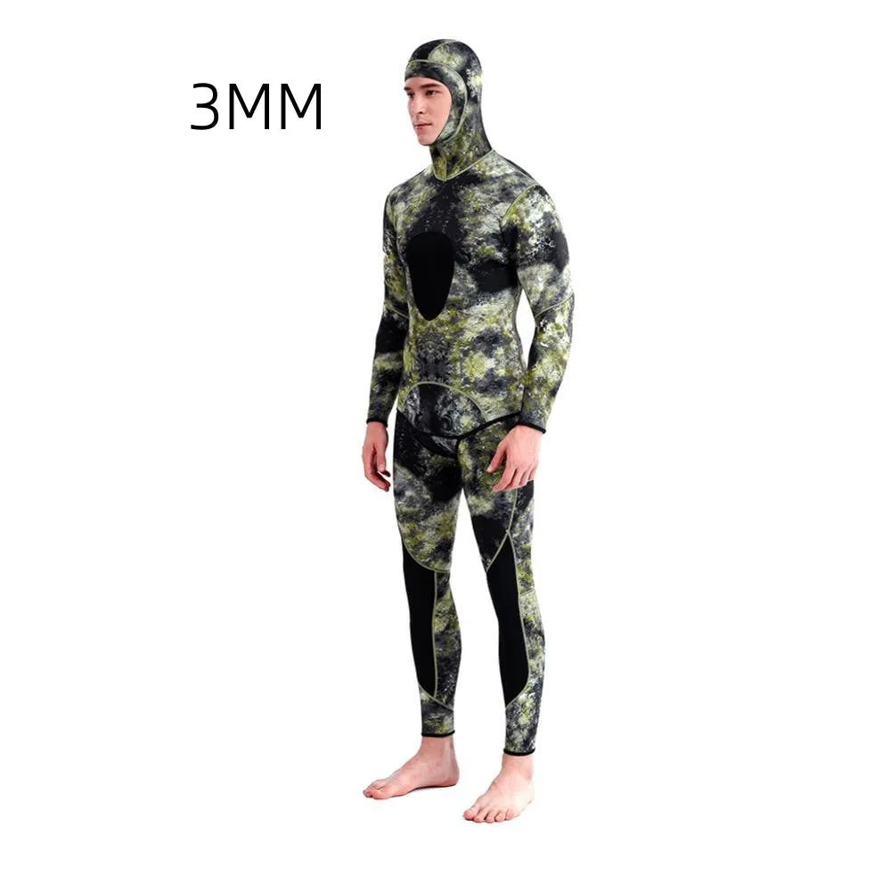 Hooded Camouflage 3MM Two-piece Neoprene Wetsuit