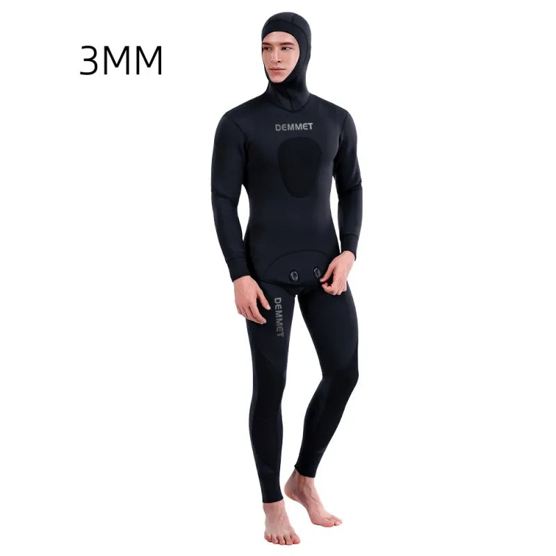 Hooded Camouflage 3MM Two-piece Neoprene Wetsuit