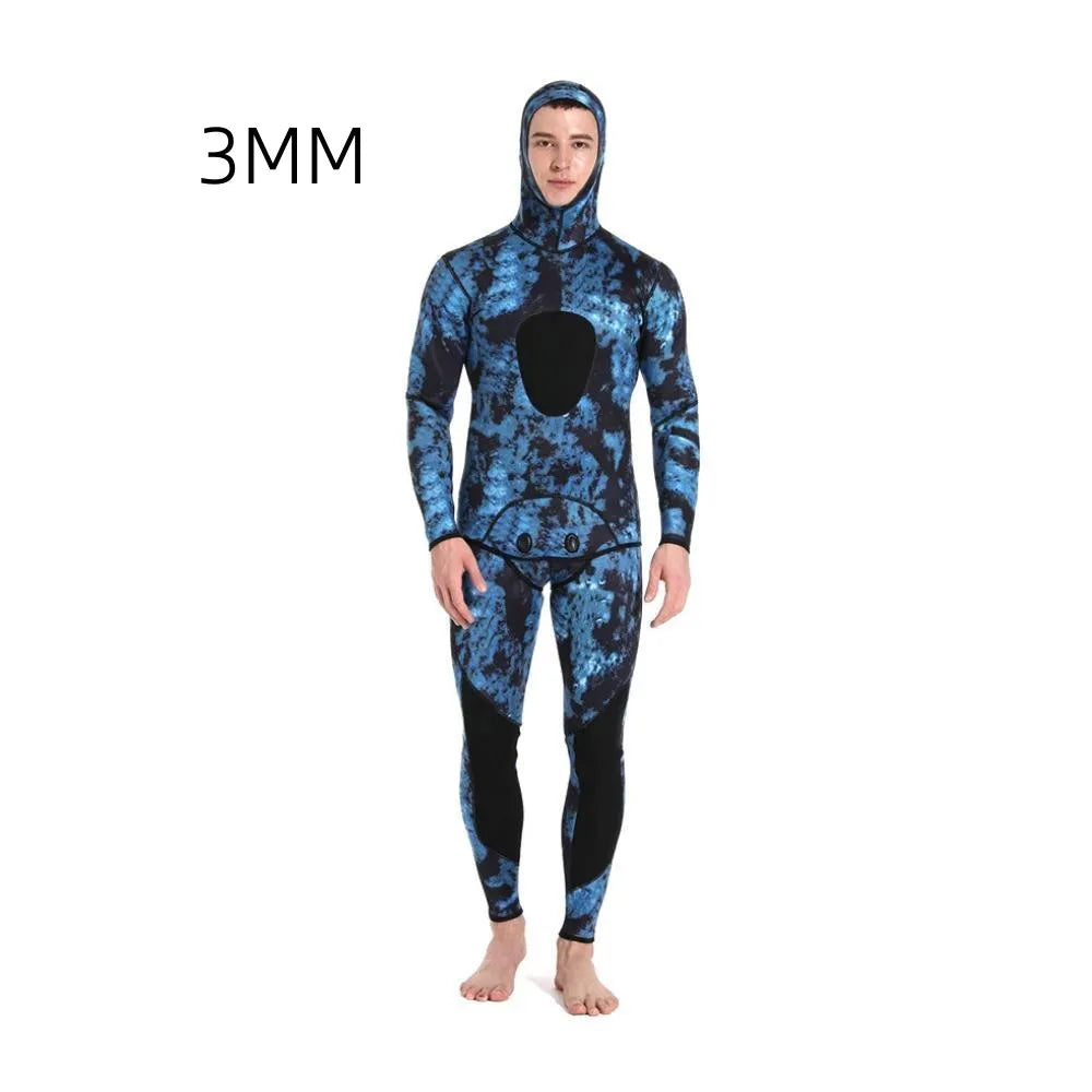 Hooded Camouflage 3MM Two-piece Neoprene Wetsuit
