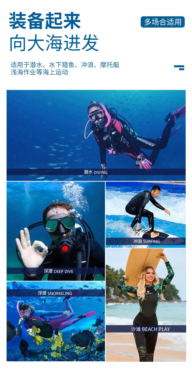 3MM Diving Suit Women's One Piece Floral Wetsuit