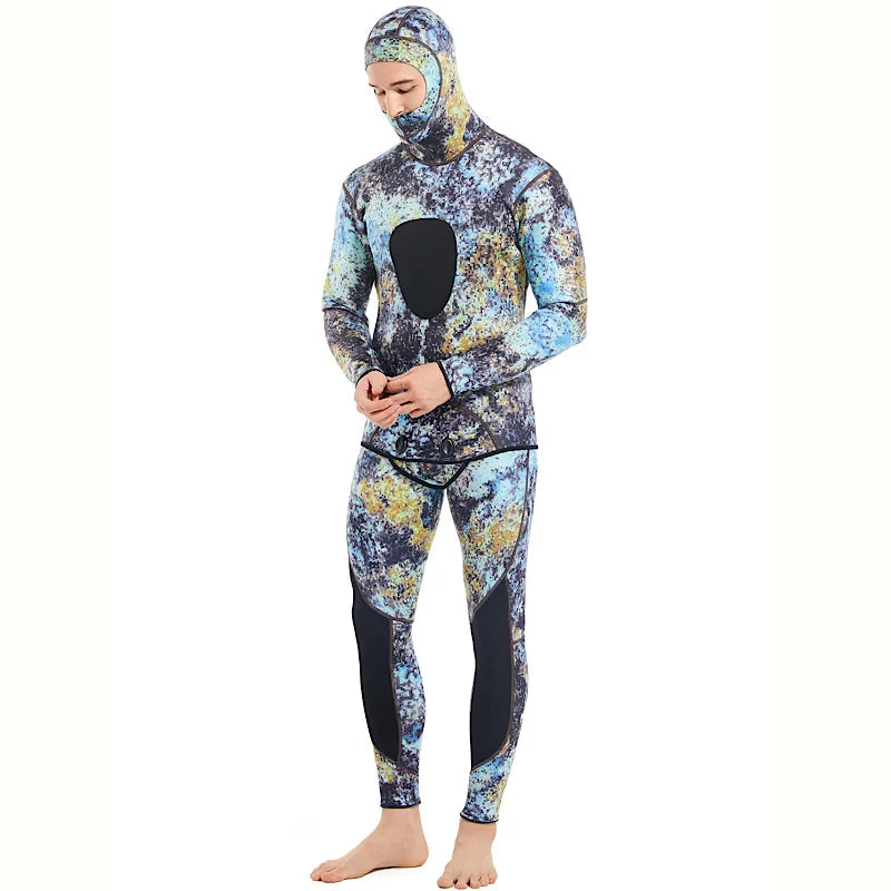 Hooded Camouflage 3MM Two-piece Neoprene Wetsuit