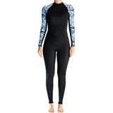 Women Wetsuit 3mm 1 Piece Floral Sleeves