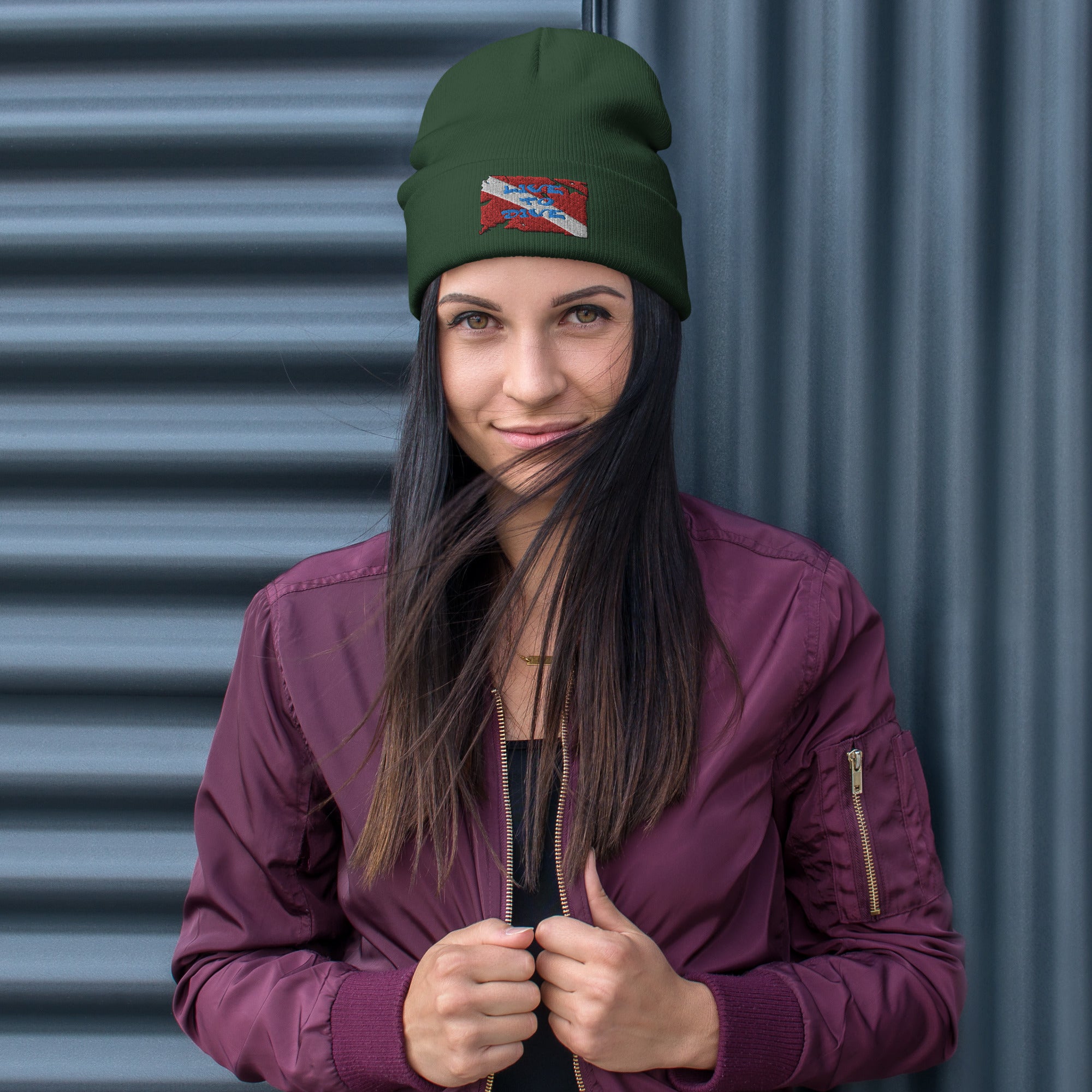 Embroidered Beanie Dive Flag