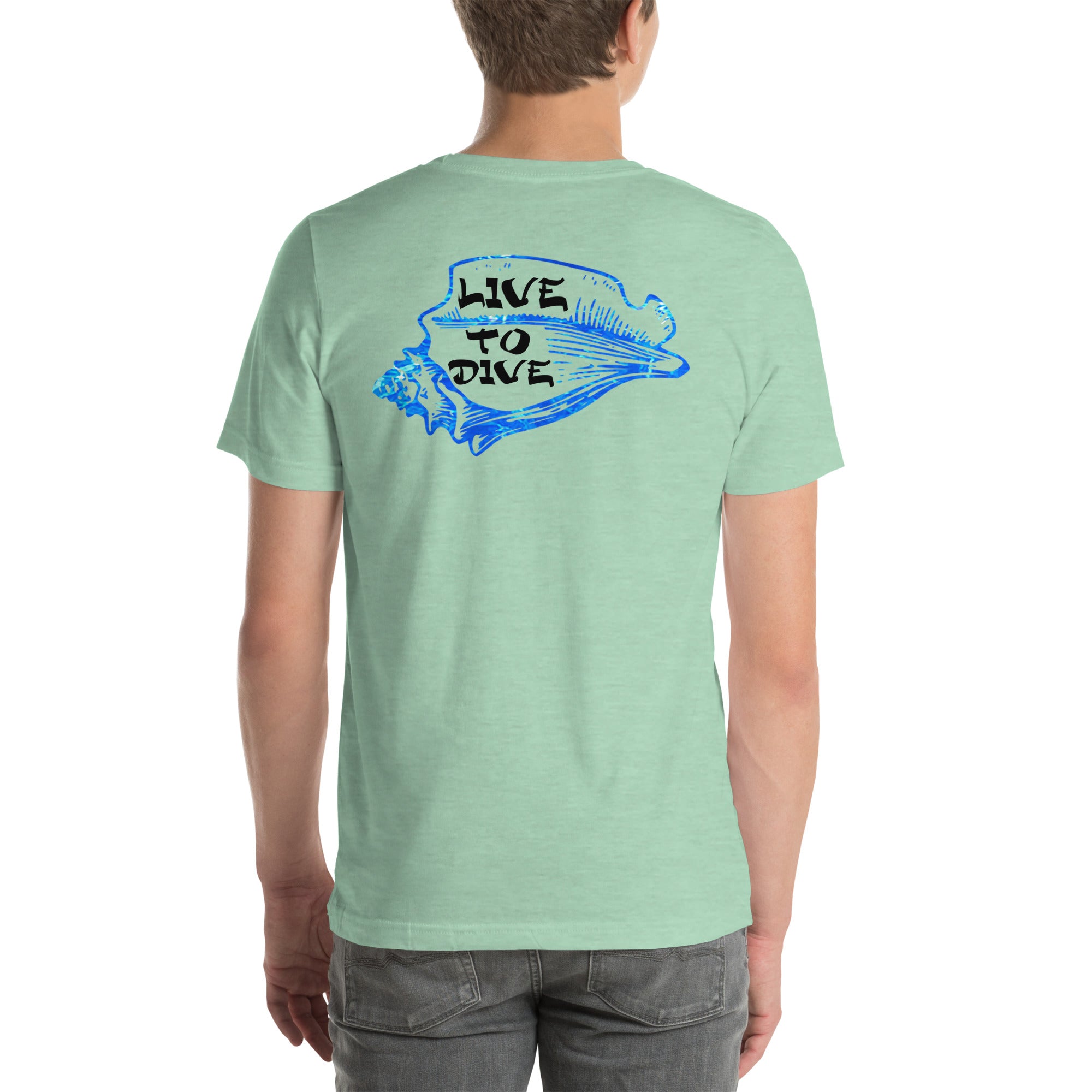 Live To Dive flag w/ conch shirt