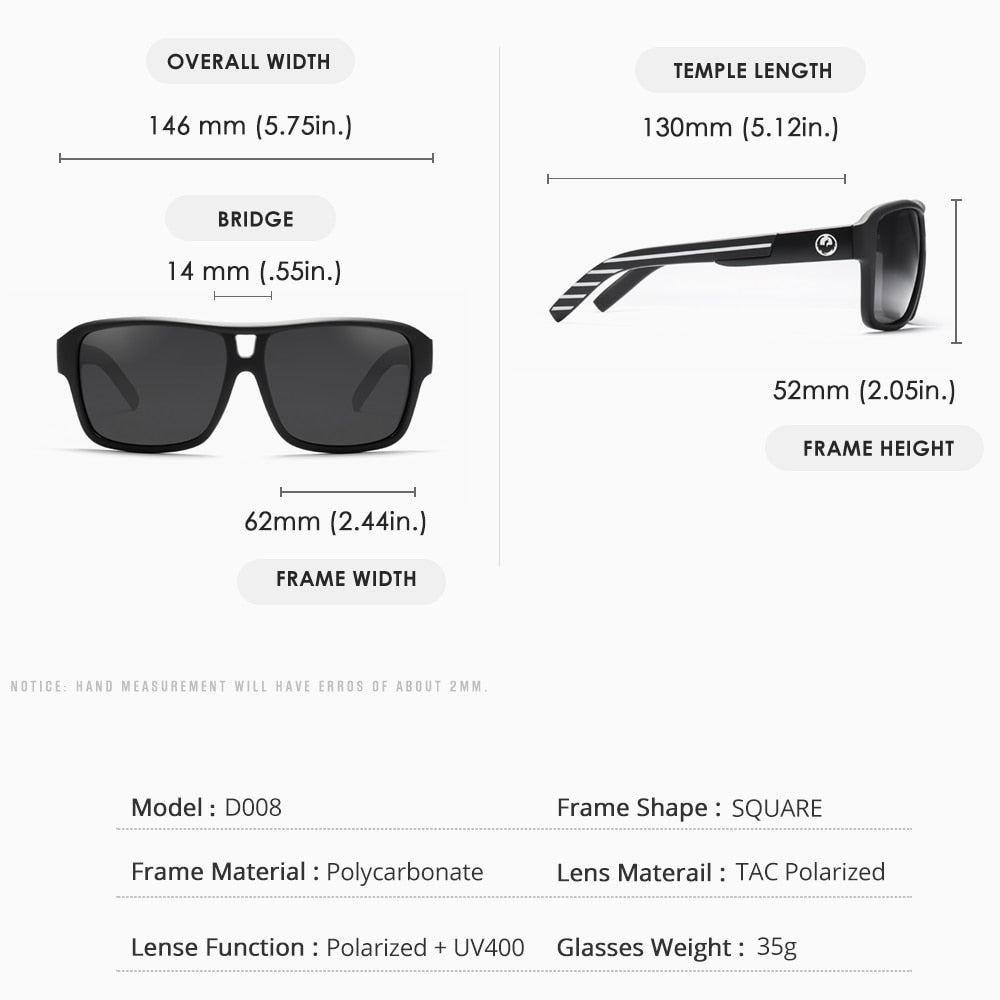 Polarized Sunglasses, Jam Square Design.
