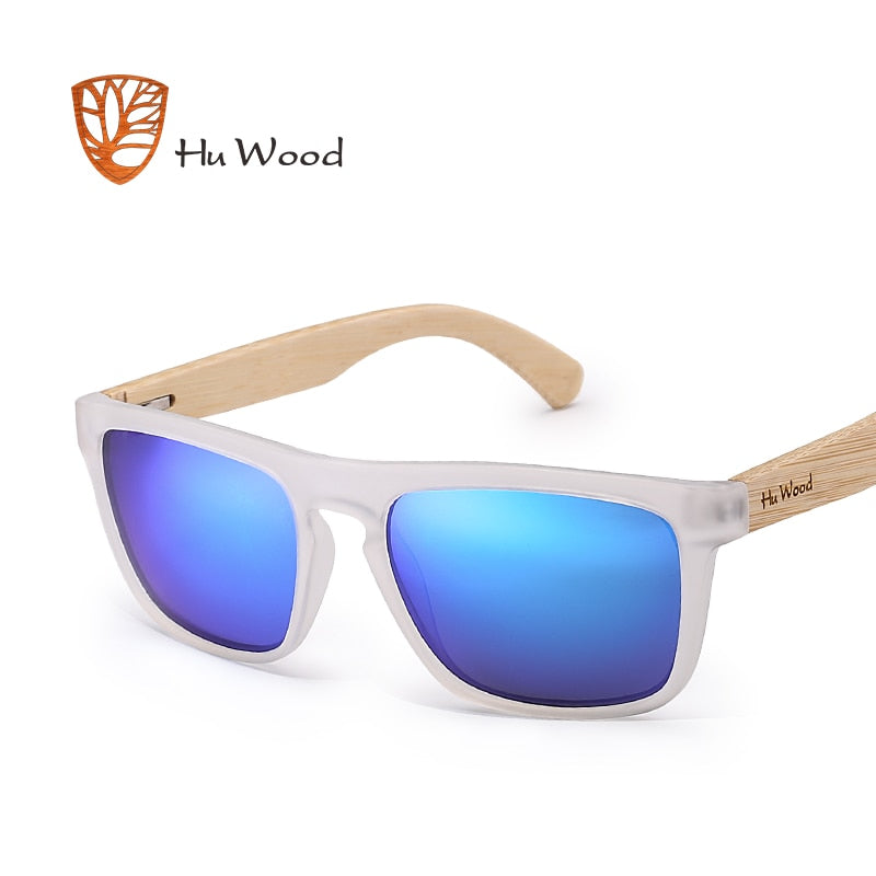 HU WOOD Natural Bamboo Zebra Wood Polarized Sunglasses.