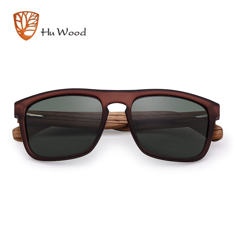 HU WOOD Natural Bamboo Zebra Wood Polarized Sunglasses.