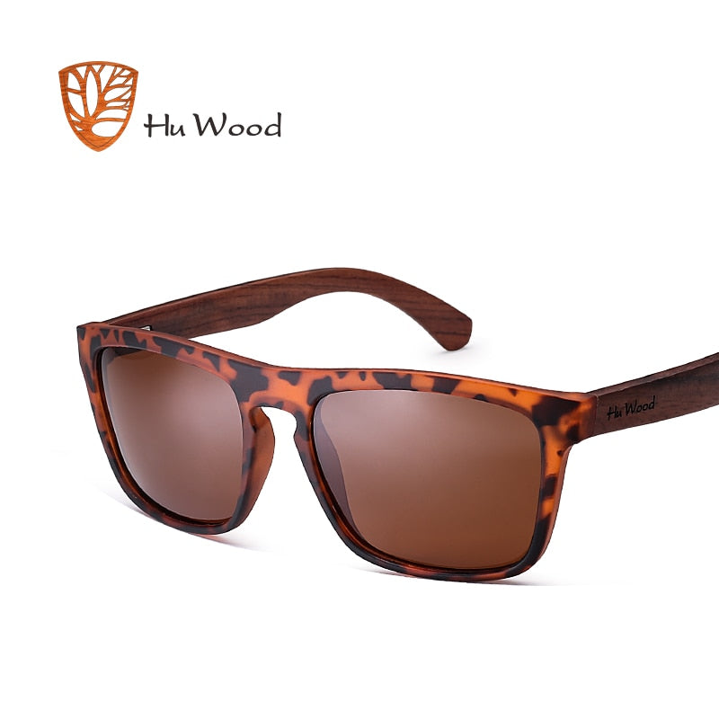HU WOOD Natural Bamboo Zebra Wood Polarized Sunglasses.