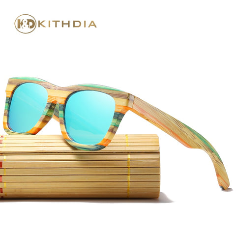 Kithdia Polarized Wooden Sunglasses With Bamboo Box.