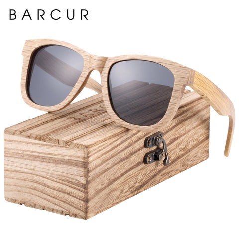 BARCUR Natural Wooden Sunglasses Polarized.