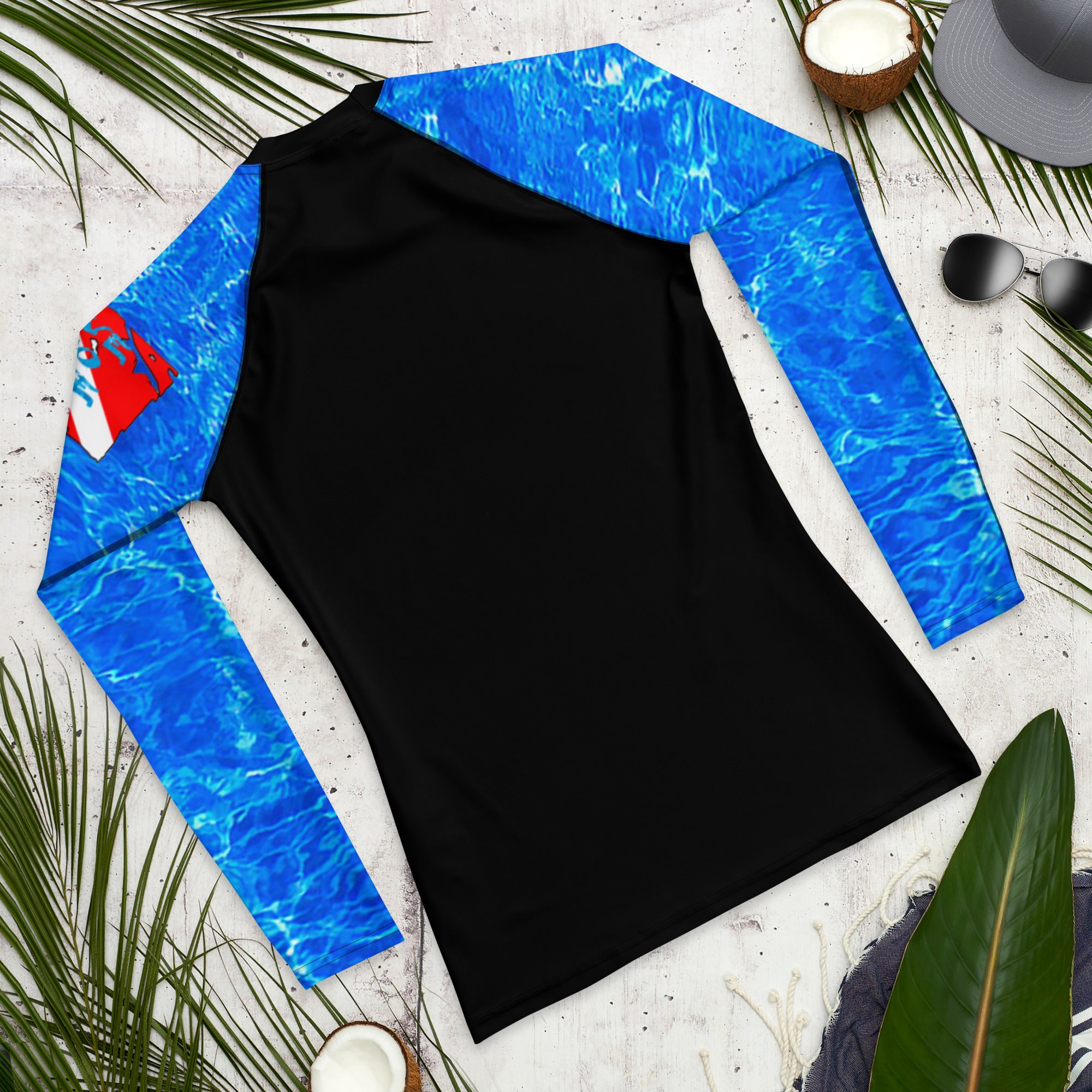 Men's Rash Guard Black With Shark