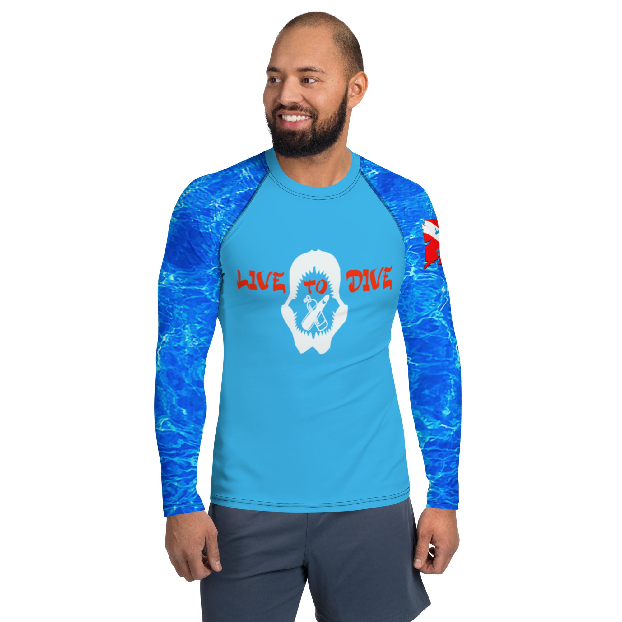 Men's Rash Guard Shark Jaw