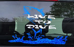 Live To Dive Jumping Tuna Decal