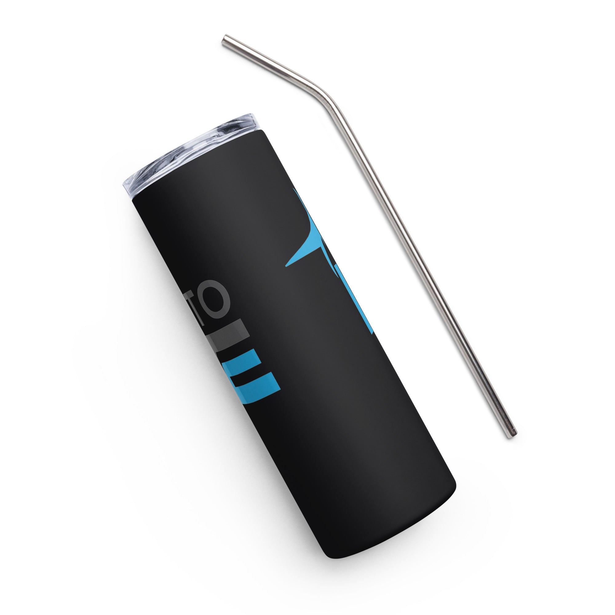 Stainless steel tumbler Black with Shark and Diver